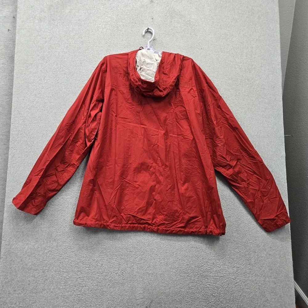 The North Face Men Jacket 2XL Red Rain Full Zip Logo Embroidered Hooded Pockets